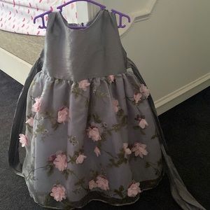 Grey dress with pink flowers